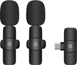 Безжичен лавалиерен микрофон USB‑C Puluz за Android (двойен комплект)
