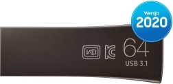 Флаш диск Samsung Bar Plus USB 3.1 64 GB титаниево сив