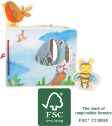 Дървена книжка с картинки с пчеличка SMALL FOOT