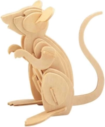 Woodcraft wooden 3D puzzle mouse