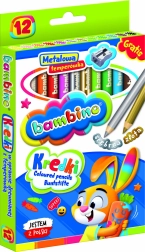 Bambino round crayons 12 colors with sharpener