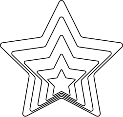 Set of Star Cookie Cutters, Stainless Steel, 5 pcs (1.5–7.5 cm)