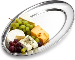 Steel Oval Serving Tray 32 × 20 cm