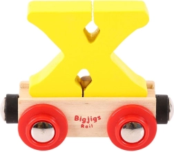 Дървен вагон с буква X - Bigjigs Rail