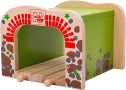Дървен двоен тунел за влакчета BIGJIGS RAIL