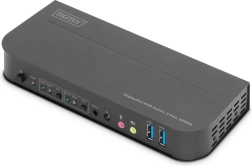 Digitus 2-port KVM switch DisplayPort to HDMI 4K 60 Hz with USB and audio