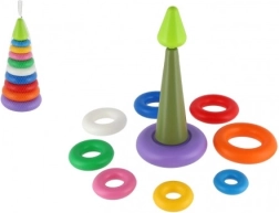 Пъстроцветна сглобяема пирамида с рингове
