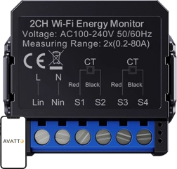 Интелигентен двупосочен електромер AVATTO Wi‑Fi с CT сензор