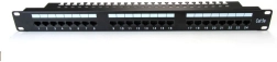 Пач панел 19" с 24 порта, кат. 5e, черен