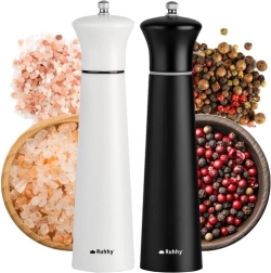 Комплект ръчни мелнички за сол и пипер RUHHY, керамичен механизъм, 22 cm