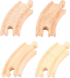 BIGJIGS RAIL къси завои за дървена влакова релса, 4 бр.