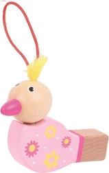 Wooden bird-shaped whistle – pink