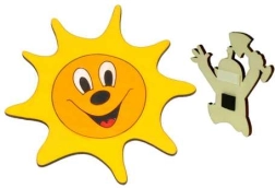 Dodo wooden decorative magnet Sun