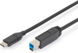 Свързващ кабел USB 3.0 тип C към B, SuperSpeed 5 Gbps, Power Delivery, 1.8 m, черен
