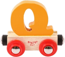 Дървено вагонче Bigjigs Rail с буква Q
