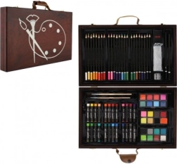 Креативен комплект за рисуване в дървено куфарче