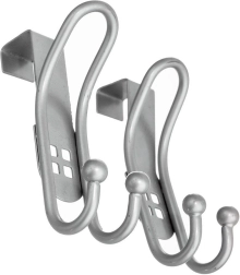 Double stainless steel over-door hook, 2 pcs