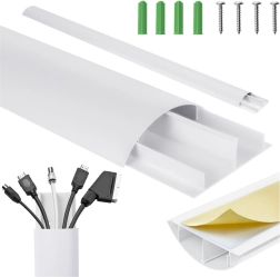 Кабелен прикриващ профил бял алуминиев