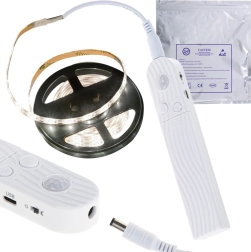 LED strip with motion sensor for USB and battery 2M cold white