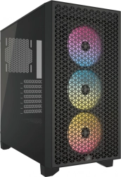 Corsair 3000D RGB Airflow mid‑tower кутия с закалено стъкло, черна