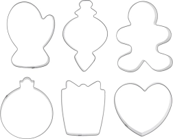Set of stainless steel cookie cutters 6 pcs