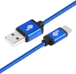 Син USB–USB‑C кабел 1,5 м с оплетка