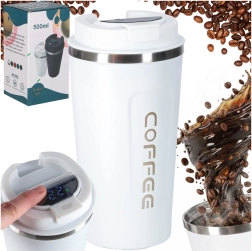 White 500 ml Thermal Travel Mug with Spout and LED Display