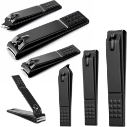 Комплект от 3 черни нокторезачки – голяма, малка и под ъгъл