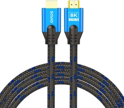 HDMI кабел 2.1 3 м 8K синьо‑черен със златни конектори