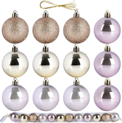 Rose-gold shatterproof Christmas baubles 5 cm, set of 12