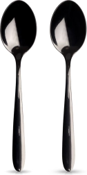 Black stainless steel tea spoons BLACK, 2 pcs