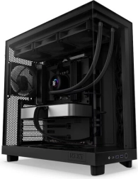 Компютърна кутия NZXT H6 Flow със страничен прозорец, черна
