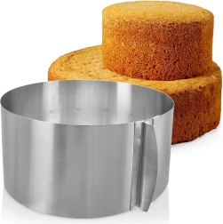 Adjustable stainless steel cake ring 16–30 cm