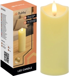 LED свещ 12,5 × 5 cm с премигващ пламък, топло бяла