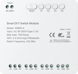 Smart four-channel AVATTO switching module for DIY 250 V