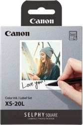 Canon Selphy Square XS-20L цветно мастило и самозалепващи етикети (20 разпечатки)