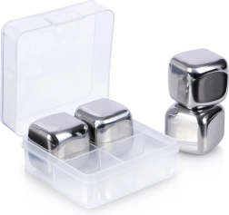 Stainless steel drink cooling cubes, reusable, 4 pcs