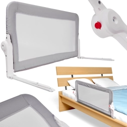 Предпазна преграда за легло 120 см, сива