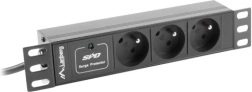 Rack-mounted power strip PDU 10" 1U, 3x FR outlet, 2 m, 16 A, 230 V, black