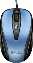 Optical USB Mouse Yenkee with 4 buttons, symmetrical, blue