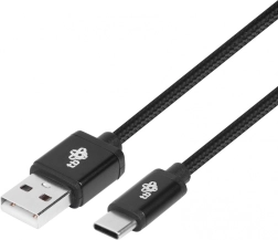 Textile USB-A to USB-C cable 1.5 m black