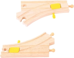 Wooden Switching Track for Train Sets Bigjigs Rail 2 Pcs