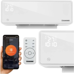 Въздушна завеса KAMINER ZELVION с Wi‑Fi и дистанционно управление 1000 W / 2000 W, бяла