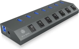 USB 3.0 хъб 7× USB-A с индивидуални превключватели – ICY BOX