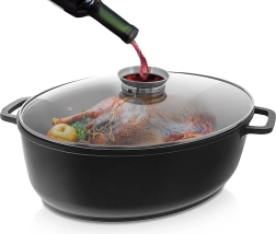 Гранитов овален съд за печене с капак 12 l ORION Grande