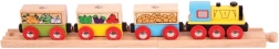 Товарен влак Bigjigs Rail със зеленчуци и релси