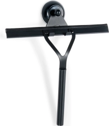 Черна стъргалка за стъкло с кука с вендуза