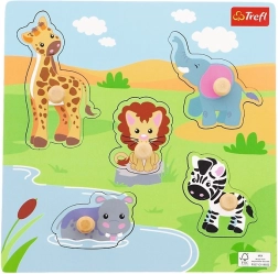 Дървен мини пъзел Safari – 5 части