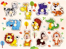 Bino дървени пъзели сафари 11 части