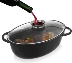 Oval granite roaster with lid 8 l, 45 × 27.5 cm